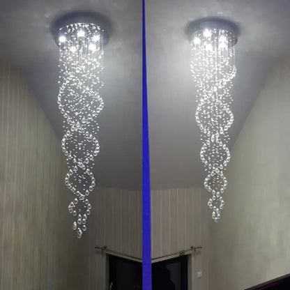 Luxury cascading crystal chandelier bedroom hanging light