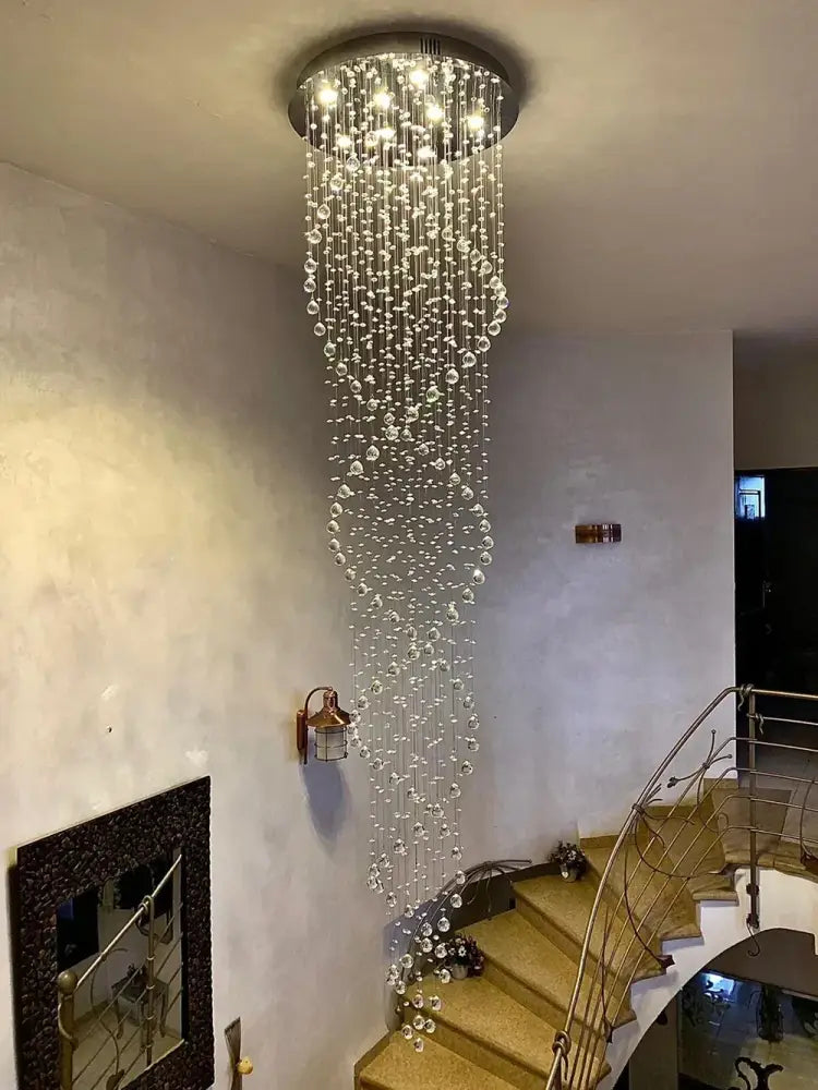 Luxury cascading crystal chandelier bedroom hanging light