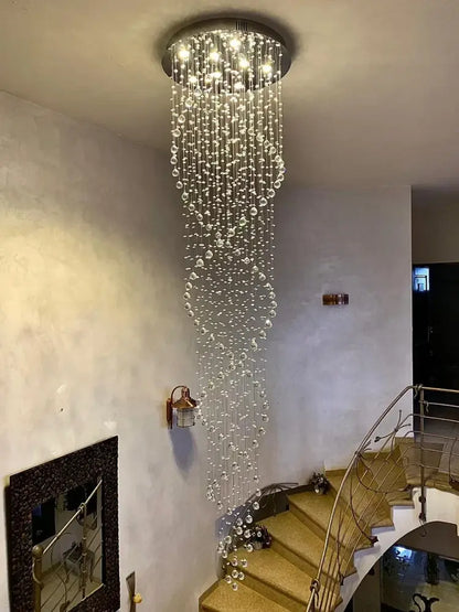 Luxury cascading crystal chandelier bedroom hanging light