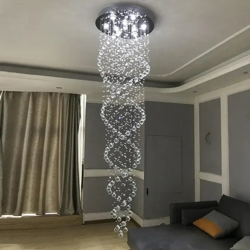 Luxury cascading crystal chandelier bedroom hanging light