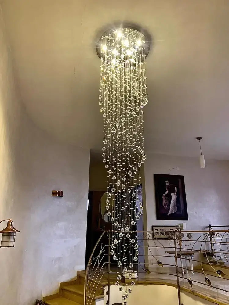 Luxury cascading crystal chandelier bedroom hanging light