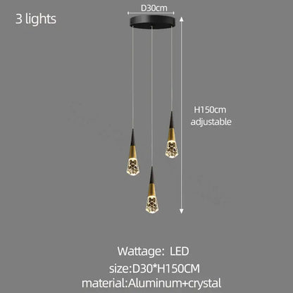 Modern gold decorbites crystal chandelier for stairwell and living room