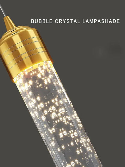 Modern gold crystal chandelier foyer pendant light