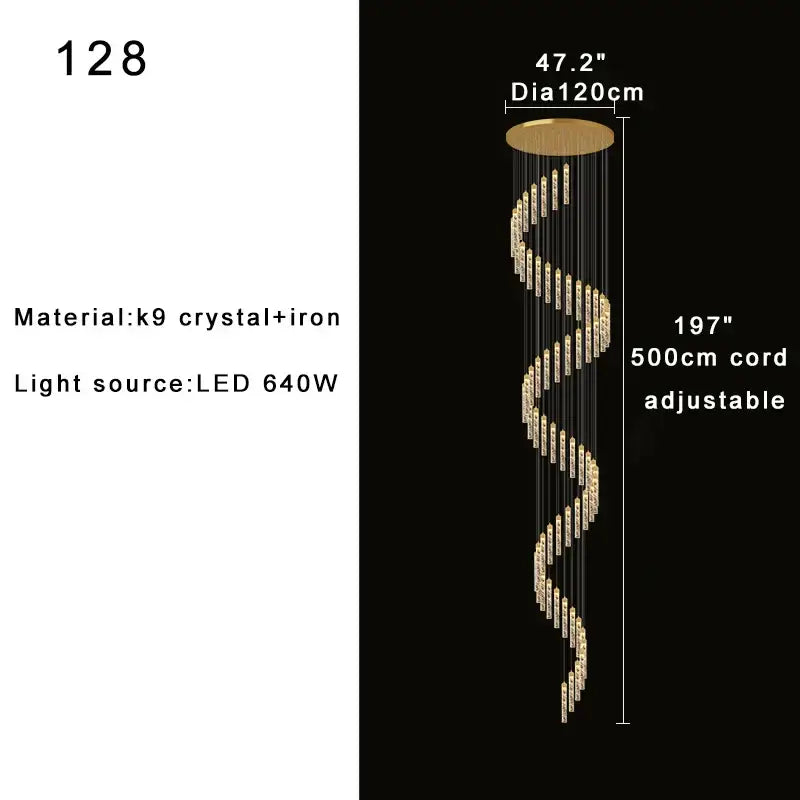 Modern gold crystal chandelier foyer pendant light