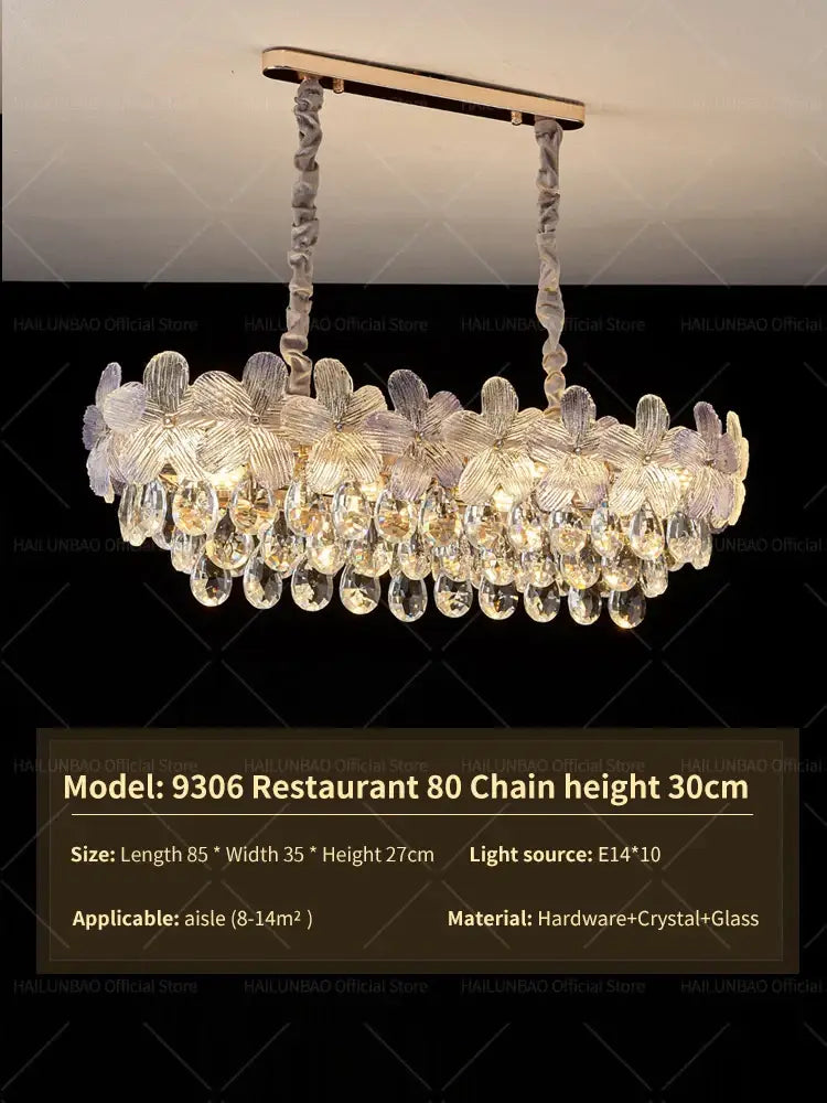 French cream petal crystal chandelier for living room