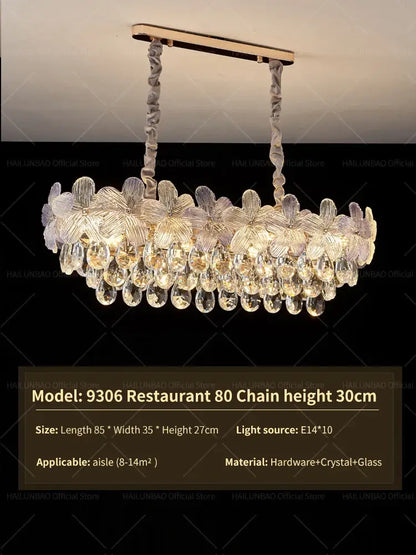 French cream petal crystal chandelier for living room