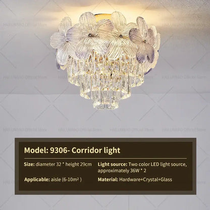 French cream petal crystal chandelier for living room
