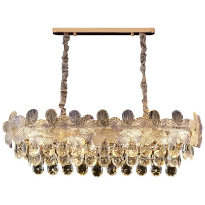French cream petal crystal chandelier for living room