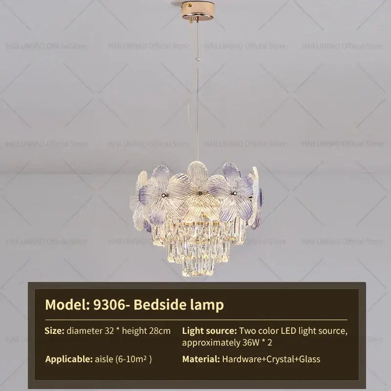 French cream petal crystal chandelier for living room