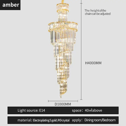 French gold crystal chandelier dining room cascading light