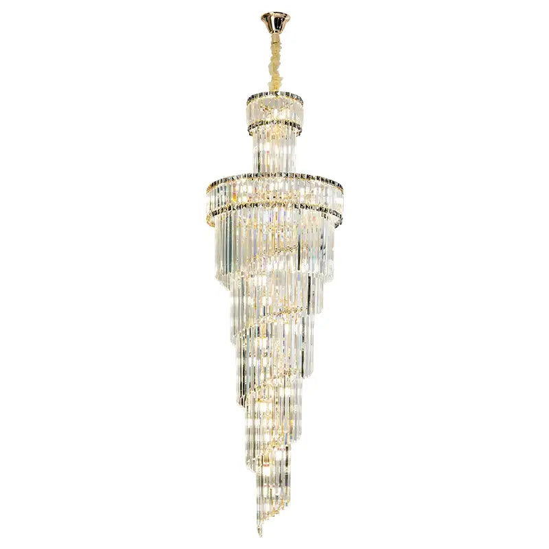 French gold crystal chandelier dining room cascading light