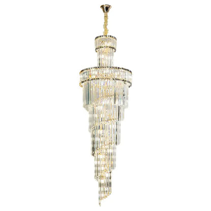 French gold crystal chandelier dining room cascading light