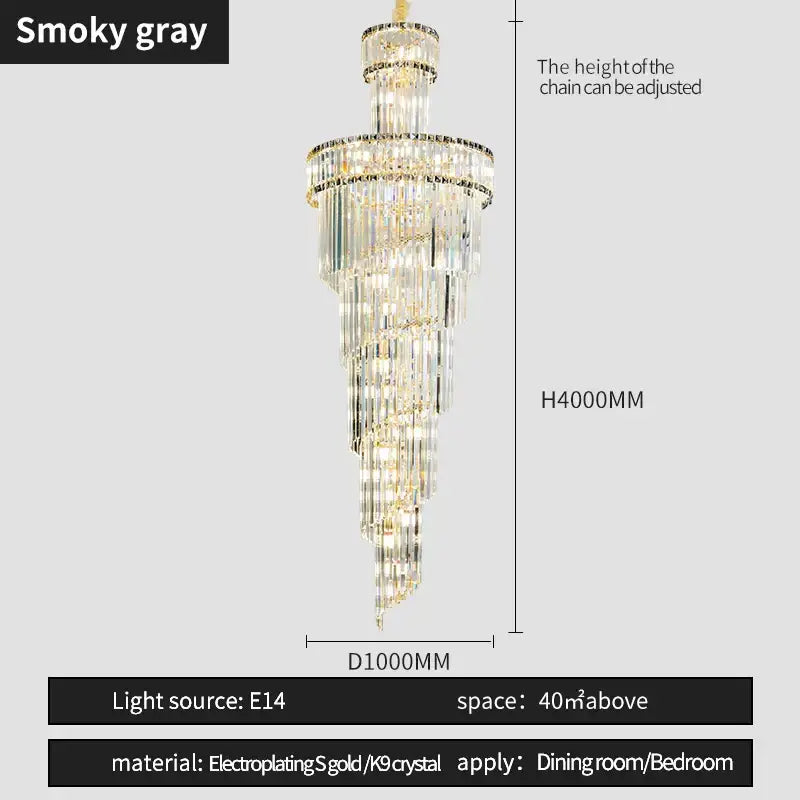 French gold crystal chandelier dining room cascading light