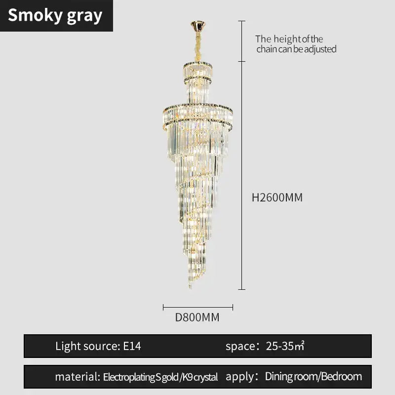 French gold crystal chandelier dining room cascading light