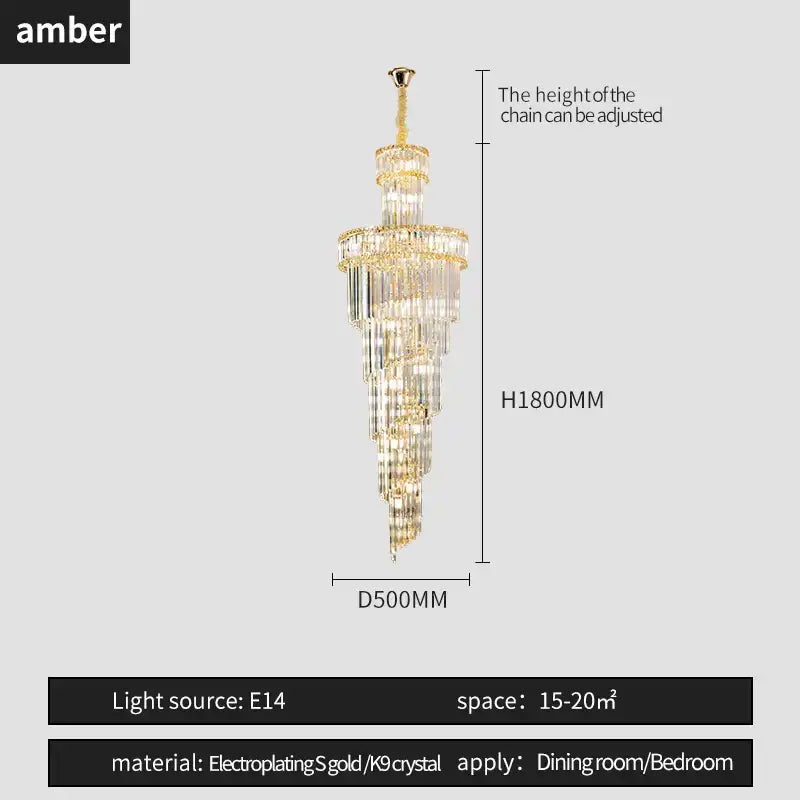 French gold crystal chandelier dining room cascading light