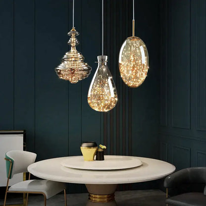 crystal chandelier glass pendant light for dining room