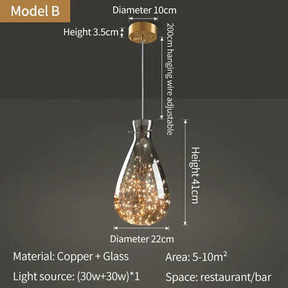 crystal chandelier glass pendant light for dining room