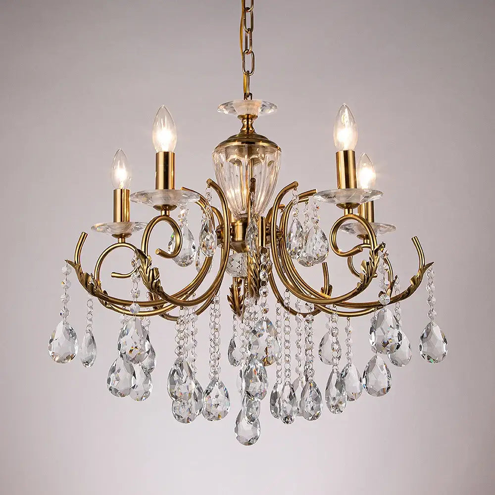Luxury gold crystal chandelier for dining room lighting
