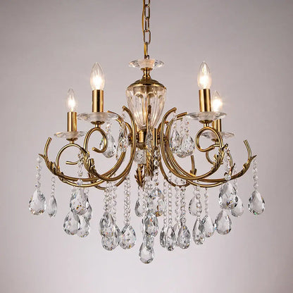 Luxury gold crystal chandelier for dining room lighting