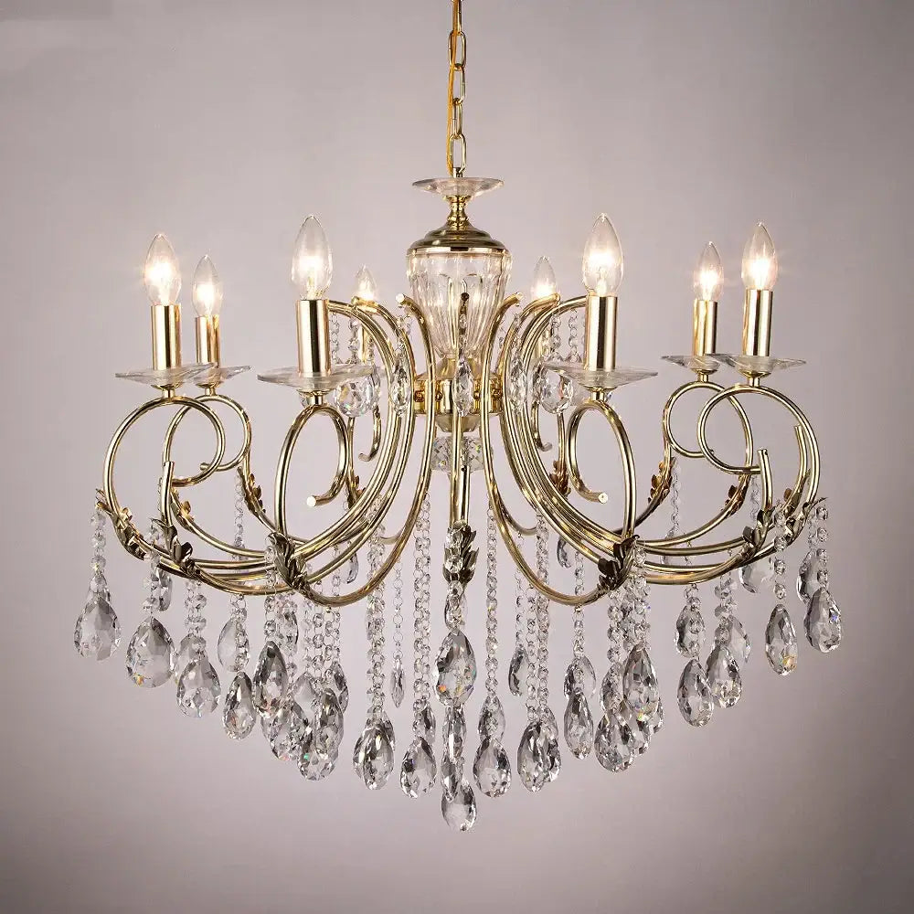Luxury gold crystal chandelier for dining room lighting