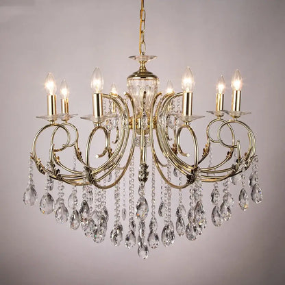 Luxury gold crystal chandelier for dining room lighting