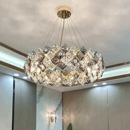 Modern gold crystal chandelier for dining room