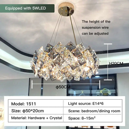 Modern gold crystal chandelier for dining room