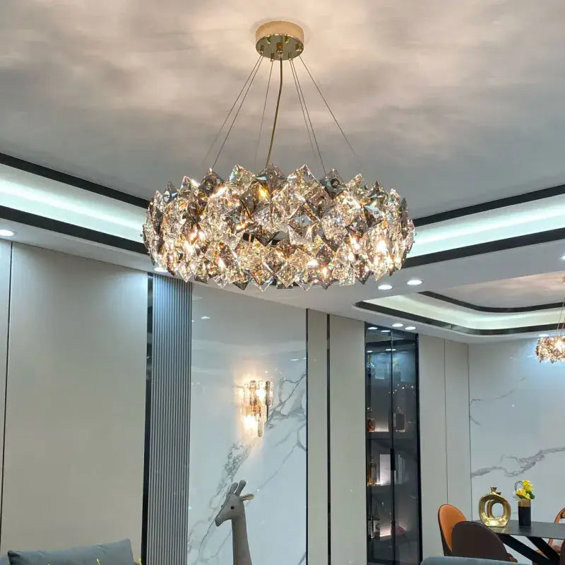 Modern gold crystal chandelier for dining room