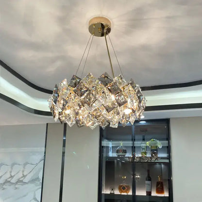 Modern gold crystal chandelier for dining room