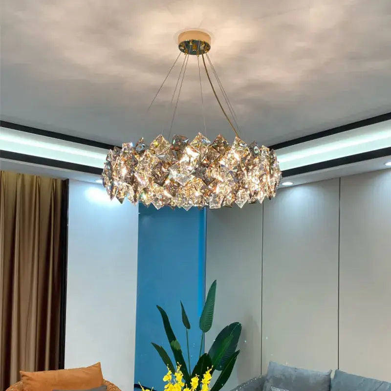 Modern gold crystal chandelier for dining room