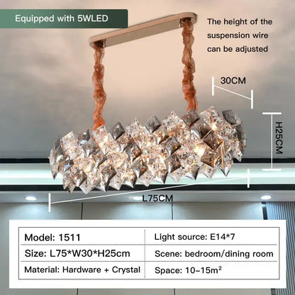 Modern gold crystal chandelier for dining room