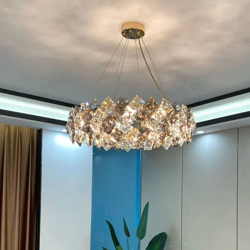 Modern gold crystal chandelier for dining room