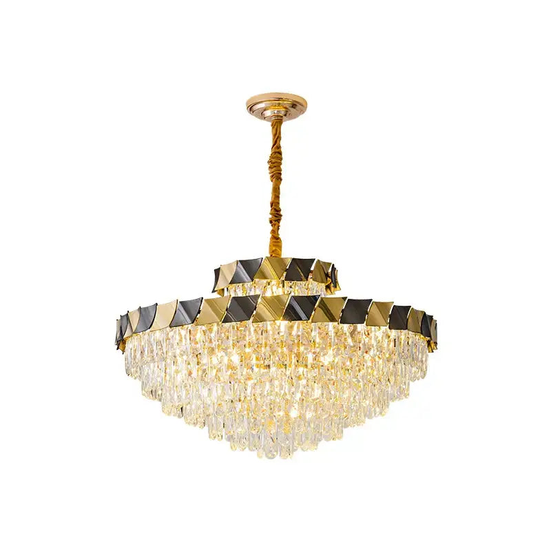Modern gold & black crystal chandelier living room light
