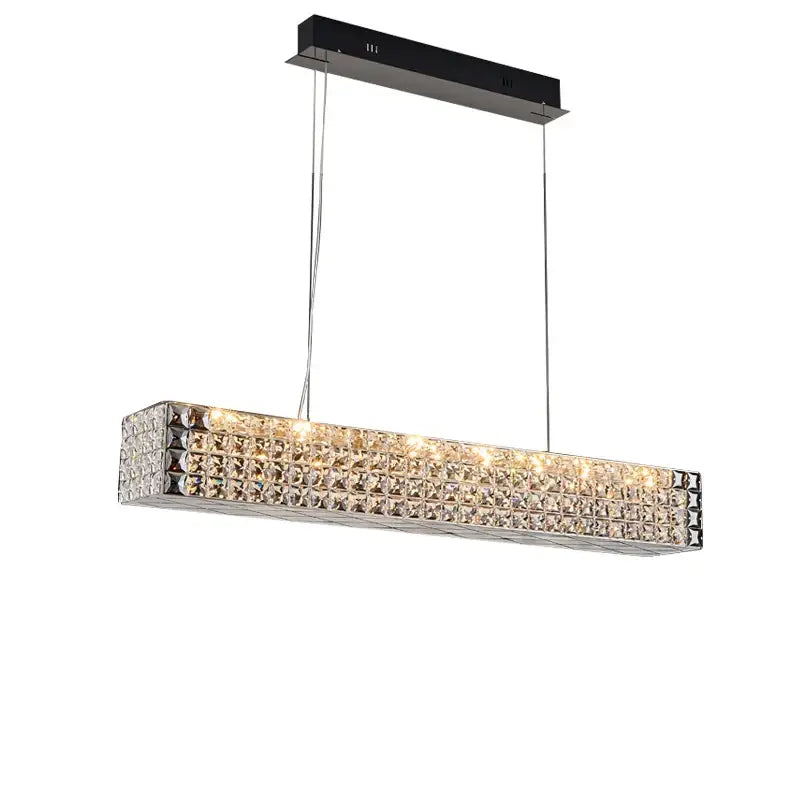 Modern black and chrome crystal chandelier dining room light