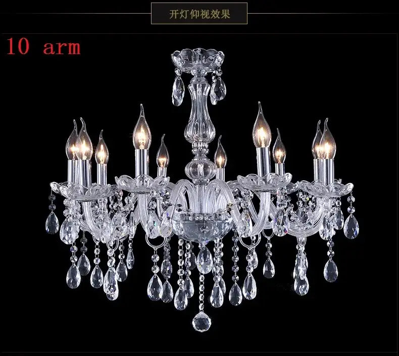 Modern silver crystal chandelier for dining room