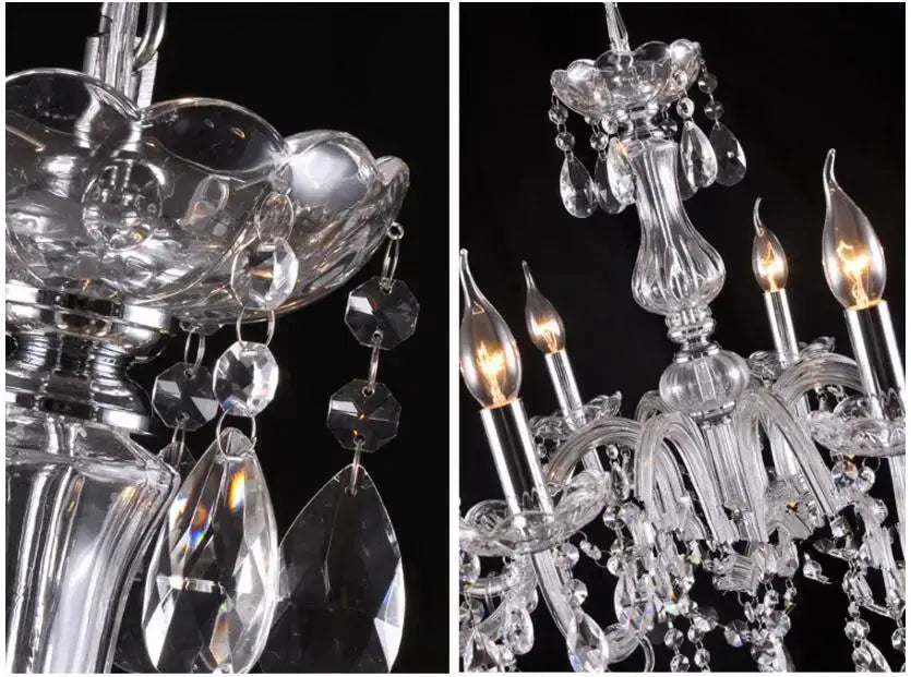 Modern silver crystal chandelier for dining room