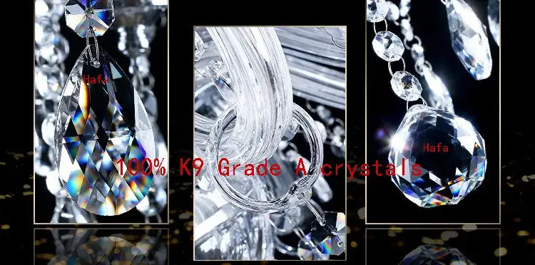 Modern silver crystal chandelier for dining room
