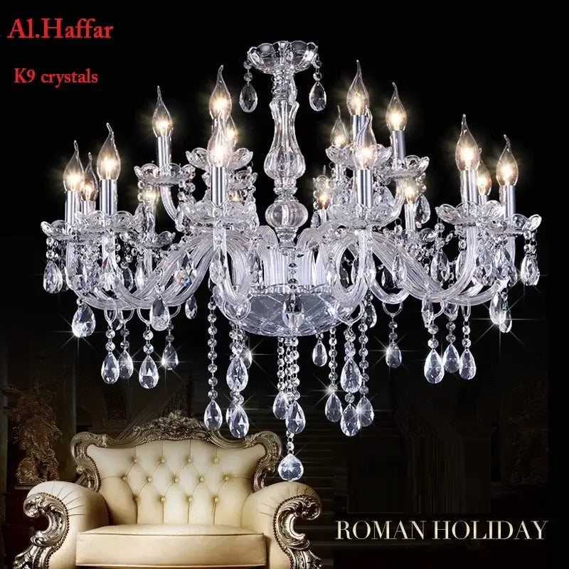 Modern silver crystal chandelier for dining room