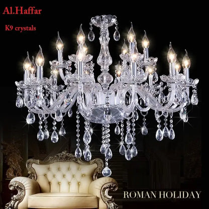 Modern silver crystal chandelier for dining room