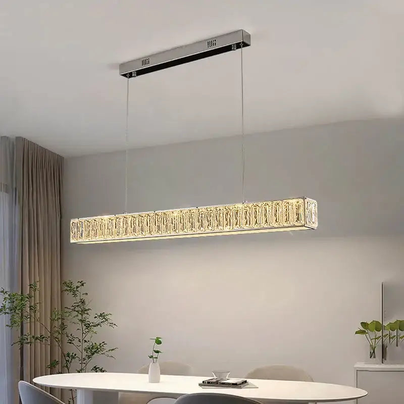 Modern golden crystal chandelier led dining room pendant light