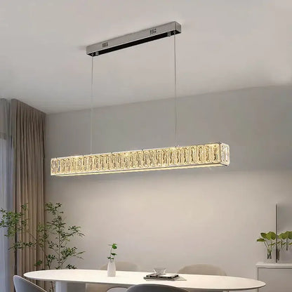 Modern golden crystal chandelier led dining room pendant light