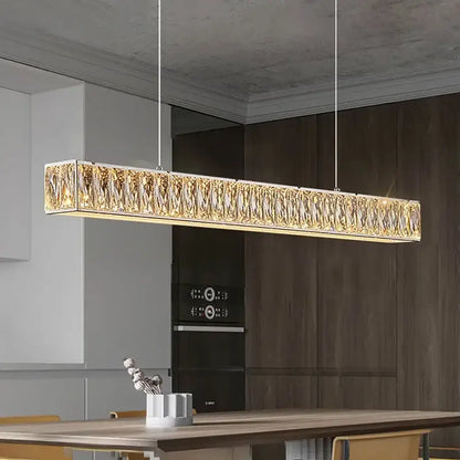 Modern golden crystal chandelier led dining room pendant light