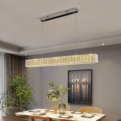 Modern golden crystal chandelier led dining room pendant light
