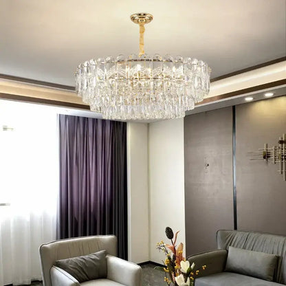Modern luxury gold crystal chandelier dining room light