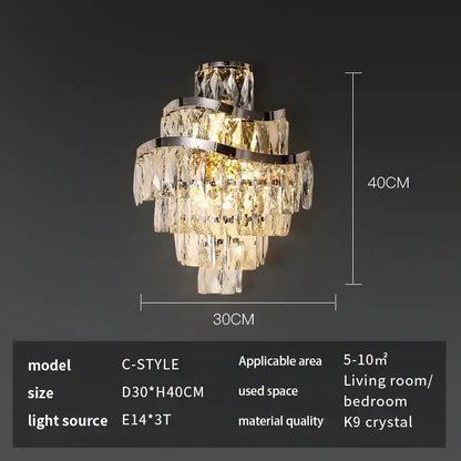 crystal chandelier golden layered light for living room