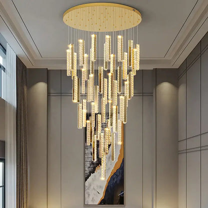 Modern golden crystal chandelier led dining room light