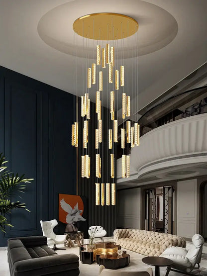 Modern golden crystal chandelier led dining room light