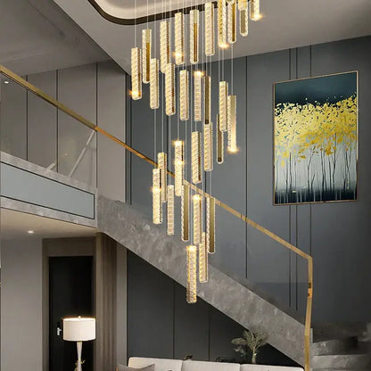 Modern golden crystal chandelier led dining room light