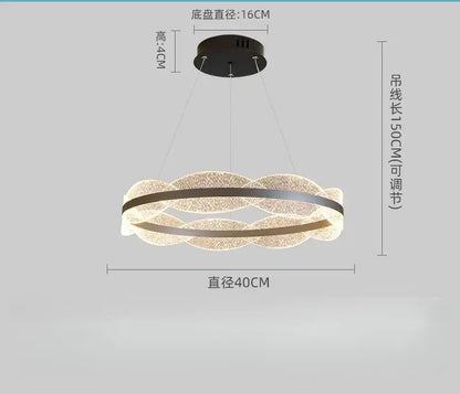 Modern black & gold crystal chandelier led pendant light living room