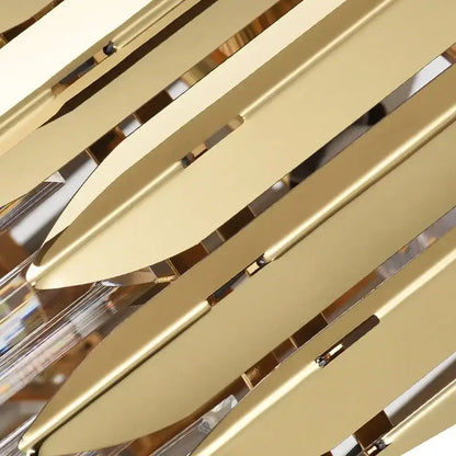 Modern gold tiered crystal chandelier living room pendant light